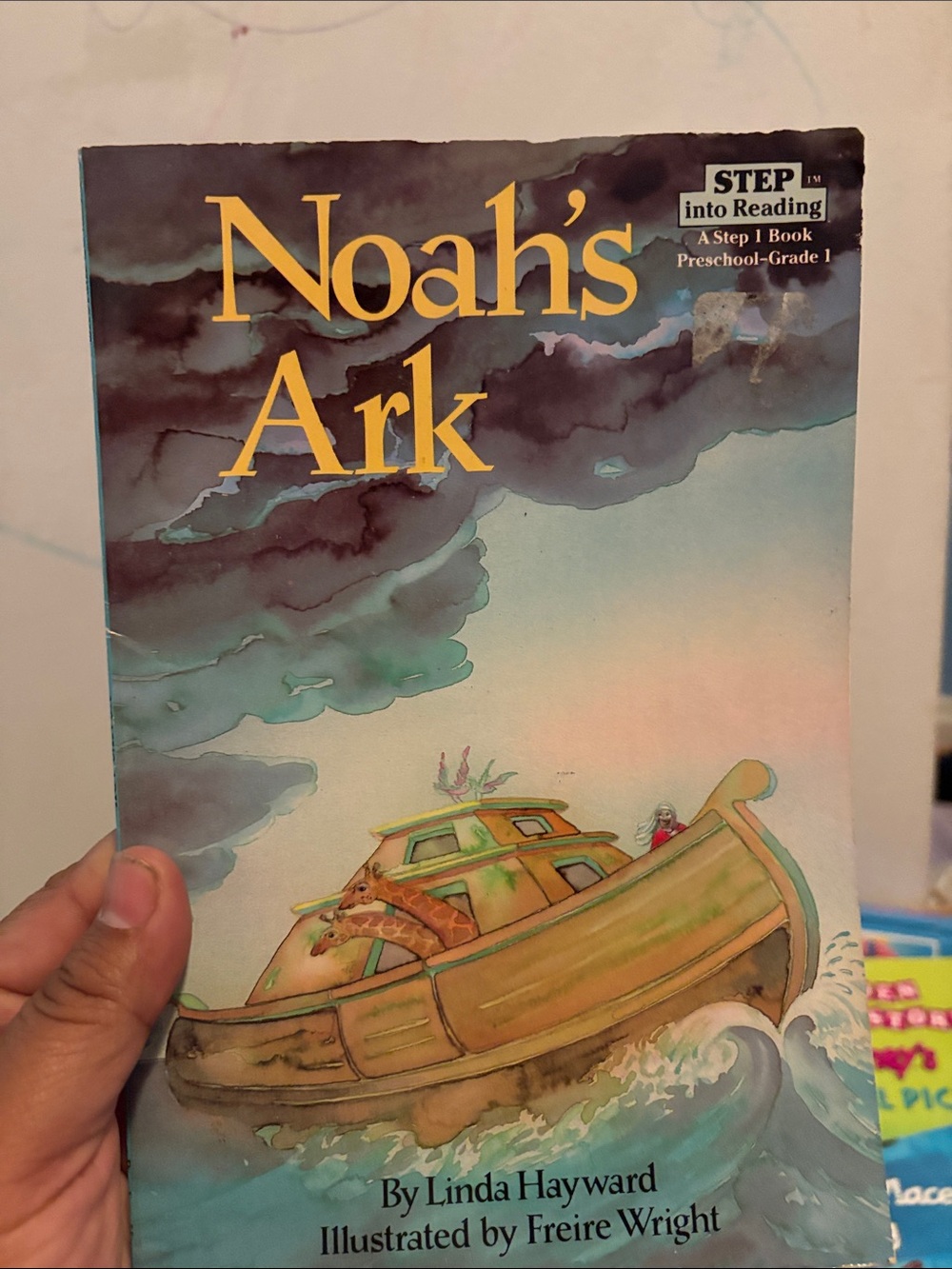 Noah's Ark Children's Book - Illustrated Green & Blue Cover